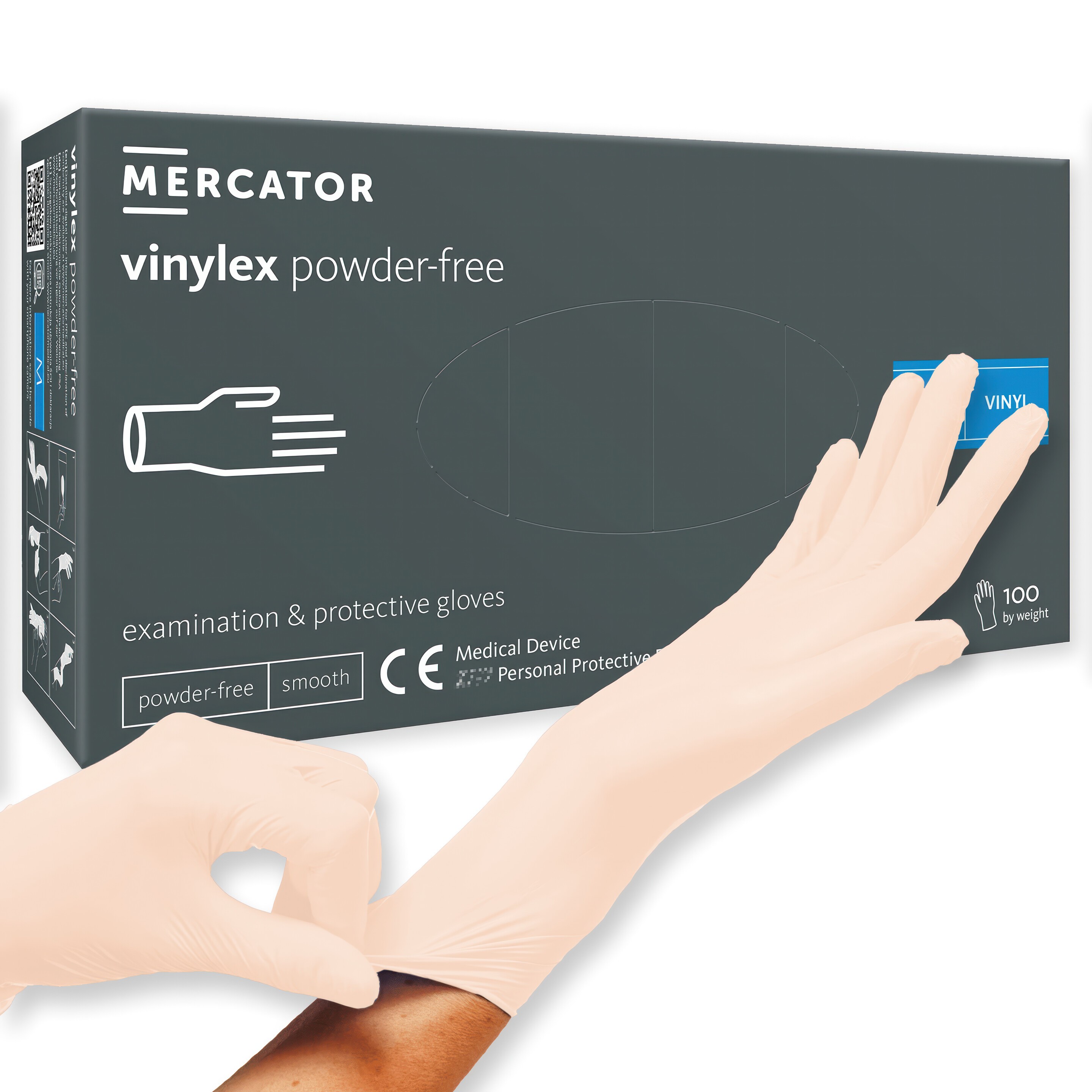 MERCATOR MEDICAL Gants Latex DERMAGEL COATED Taille L - 100 Pièces - Non Poudrés, Faciles à Enfiler, Pour Professionnels Et Usage Quotidien