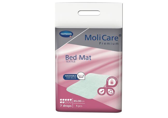 MOLICARE Premium mata na łóżko tekstylna 7 kropli 75 x 85 cm tekstylna podkładka chłonna ze skrzydełkami 1 szt.