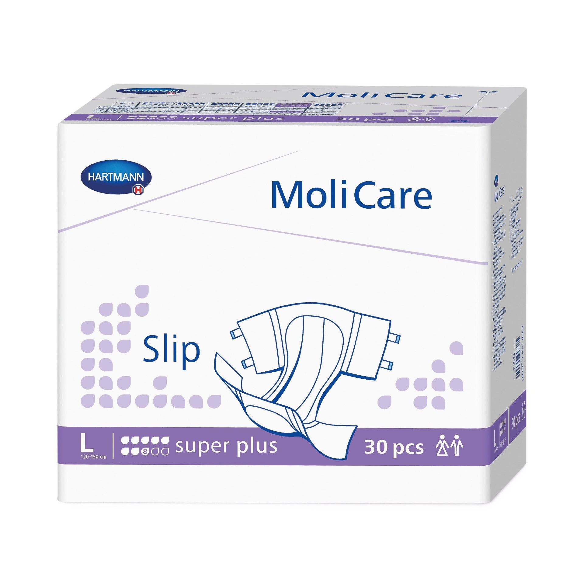 MoliCare Slip super plus - Puusa ümbermõõt 90 - 120 cm - suurus. 2361 ml - 30 tükki