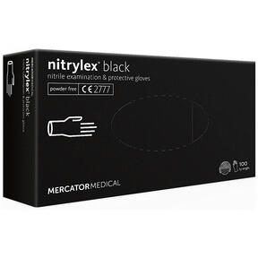 Nitrilne rukavice bez pudera Mercator Nitrylex crne XL - 100 kom