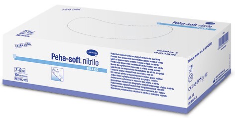 Ochraniacze nitrylowe Peha-soft® - Niesterylne, w kartonach - Vel. XS - 100 sztuk