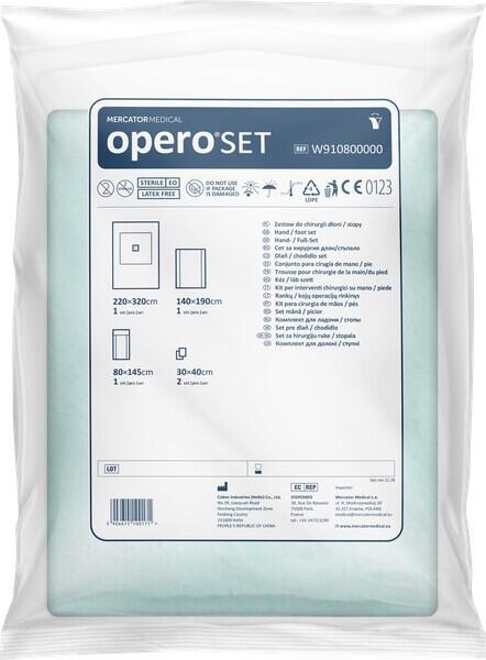 Mercator opero SET Dlaň/chodidlo s modrým poťahom na stolík Mayo