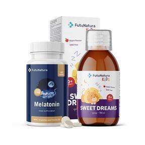 Klidná noc: melatonin + sirup pro děti