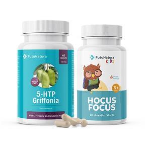 For better concentration: 5-HTP for adults + HOCUS FOCUS for children