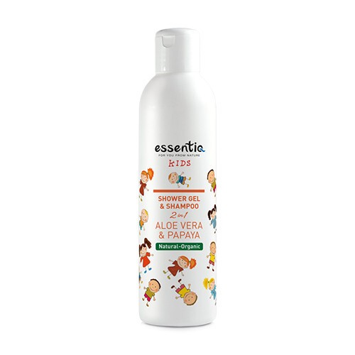 Naturalny żel pod prysznic i szampon dla dzieci - aloes i papaja