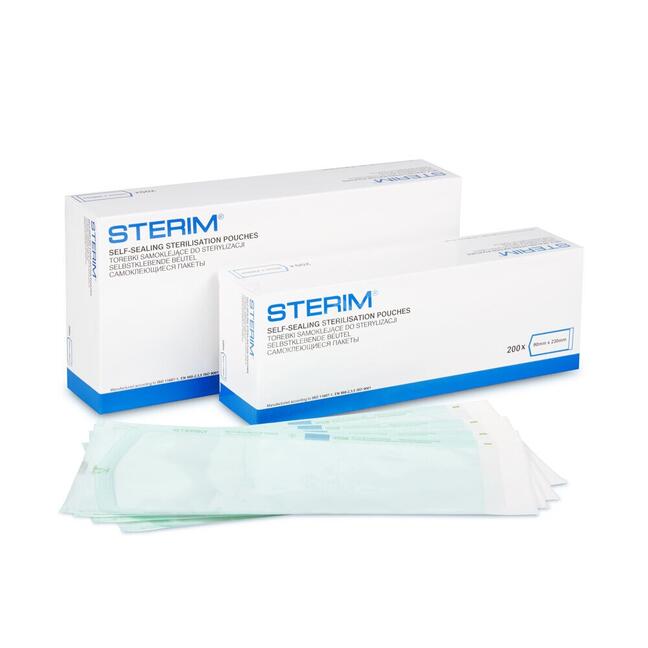 Pungi de sterilizare STERIM din hârtie și folie 130mm x 360mm