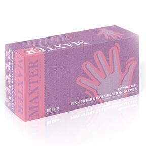 Нитрилни ръкавици Maxter pink M без прах - 100бр.
