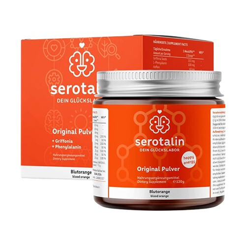 Serotalin® Original wegański kompleks z 5-HTP w proszku - czerwono-pomarańczowy