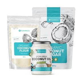 Sweet coconut: coconut sugar + coconut oil + coconut flour