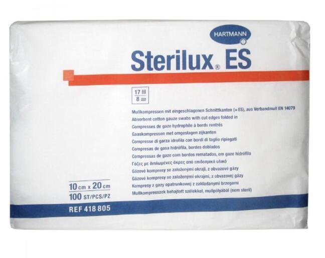 Sterilux® ES - kompresy sterylne, 100% bawełna - 10 cm x 20 cm - 25 x 2 szt.