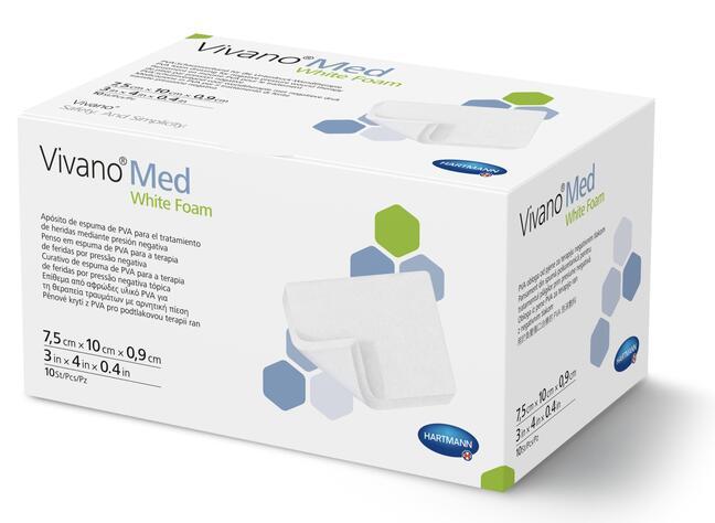 VivanoMed white foam 7.5cm x 10cm x 0.9cm